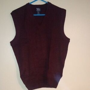 John Blair Fine Men's Burgundy V-Neck Sweater Vest